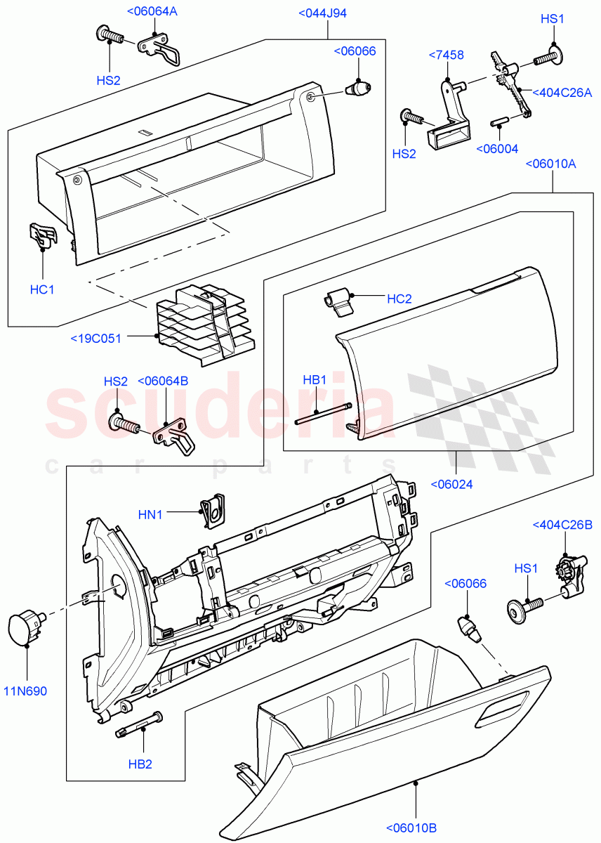 Glove Box((V)FROMAA000001) of Land Rover Land Rover Range Rover Sport (2010-2013) [5.0 OHC SGDI SC V8 Petrol]