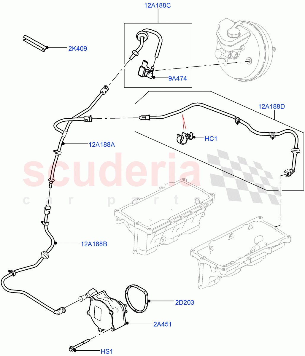 Vacuum Control And Air Injection (5.0L P AJ133 DOHC CDA S/C Enhanced, RHD) ((V) FROMKA000001) of Land Rover Land Rover Range Rover Velar (2017+) [5.0 OHC SGDI SC V8 Petrol]