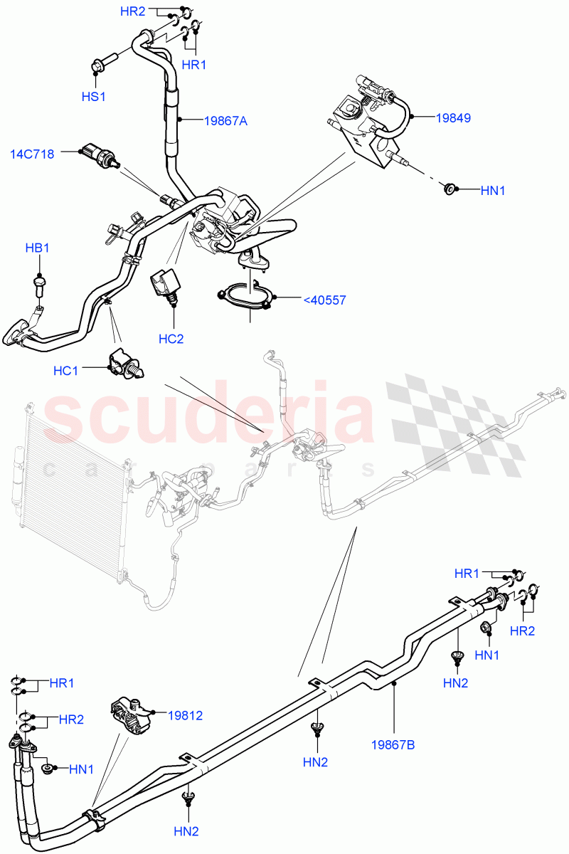 Air Conditioning Condensr/Compressr (Centre And Front) (Premium Air Con Hybrid Front/Rear, Air Conditioning Hybrid-Front/Rear) ((V) FROMJA000001, (V) TOJA999999) of Land Rover Land Rover Range Rover (2012-2021) [3.0 I6 Turbo Diesel AJ20D6]