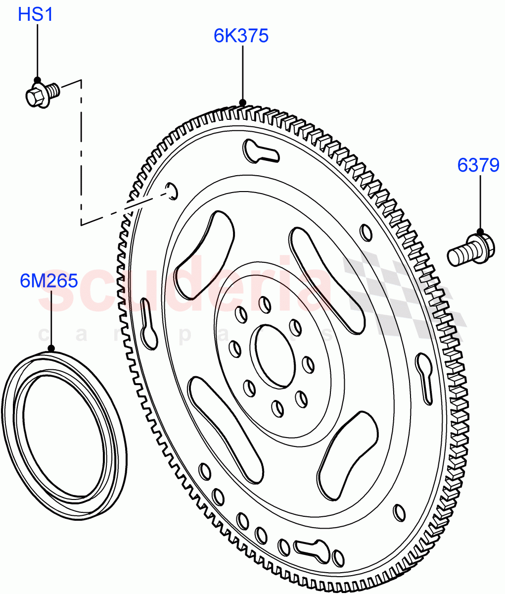 Flywheel(Solihull Plant Build)(3.0 V6 Diesel)((V)FROMAA000001) of Land Rover Land Rover Range Rover Sport (2010-2013) [3.0 Diesel 24V DOHC TC]