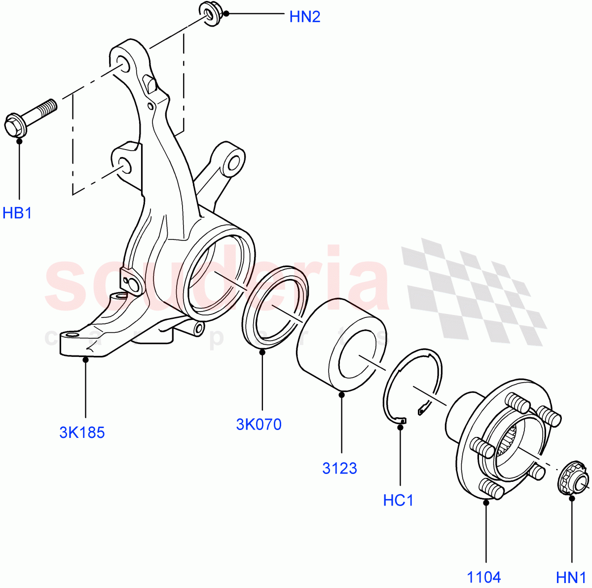 Front Knuckle And Hub((V)FROMAA000001) of Land Rover Land Rover Range Rover (2010-2012) [5.0 OHC SGDI SC V8 Petrol]