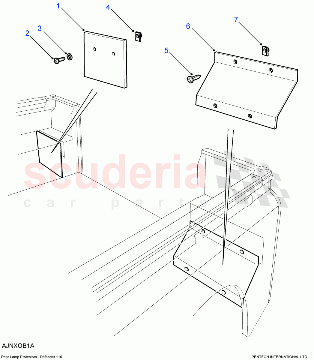 Rear Lamp Protectors((V)FROM7A000001) of Land Rover Land Rover Defender (2007-2016)