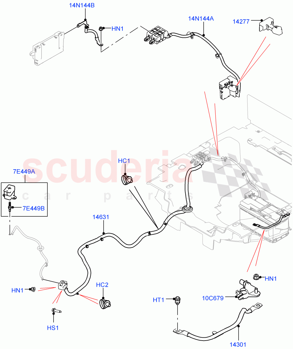 Battery Cables And Horn(Battery Cables)((V)TOGA999999) of Land Rover Land Rover Range Rover Sport (2014+) [3.0 I6 Turbo Petrol AJ20P6]