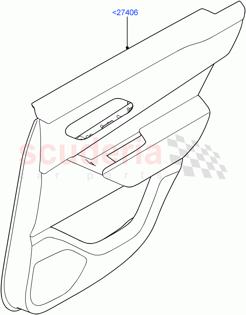 Rear Door Trim Panels of Land Rover Land Rover Range Rover Velar (2017+) [3.0 I6 Turbo Petrol AJ20P6]