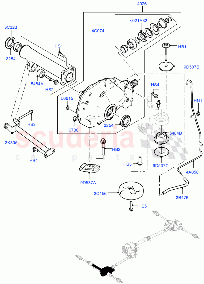 Front Axle Case(2.0L AJ200P Hi PHEV,2.0L I4 High DOHC AJ200 Petrol,3.0L AJ20P6 Petrol High,2.0L I4 DSL HIGH DOHC AJ200,5.0 Petrol AJ133 DOHC CDA) of Land Rover Land Rover Defender (2020+) [5.0 OHC SGDI SC V8 Petrol]