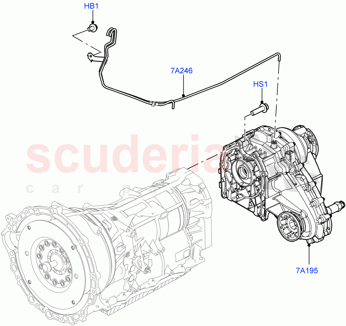 Transfer Drive Case (Solihull Plant Build) (With 1 Speed Transfer Case) ((V) FROMHA000001) of Land Rover Land Rover Range Rover Sport (2014+) [3.0 DOHC GDI SC V6 Petrol]