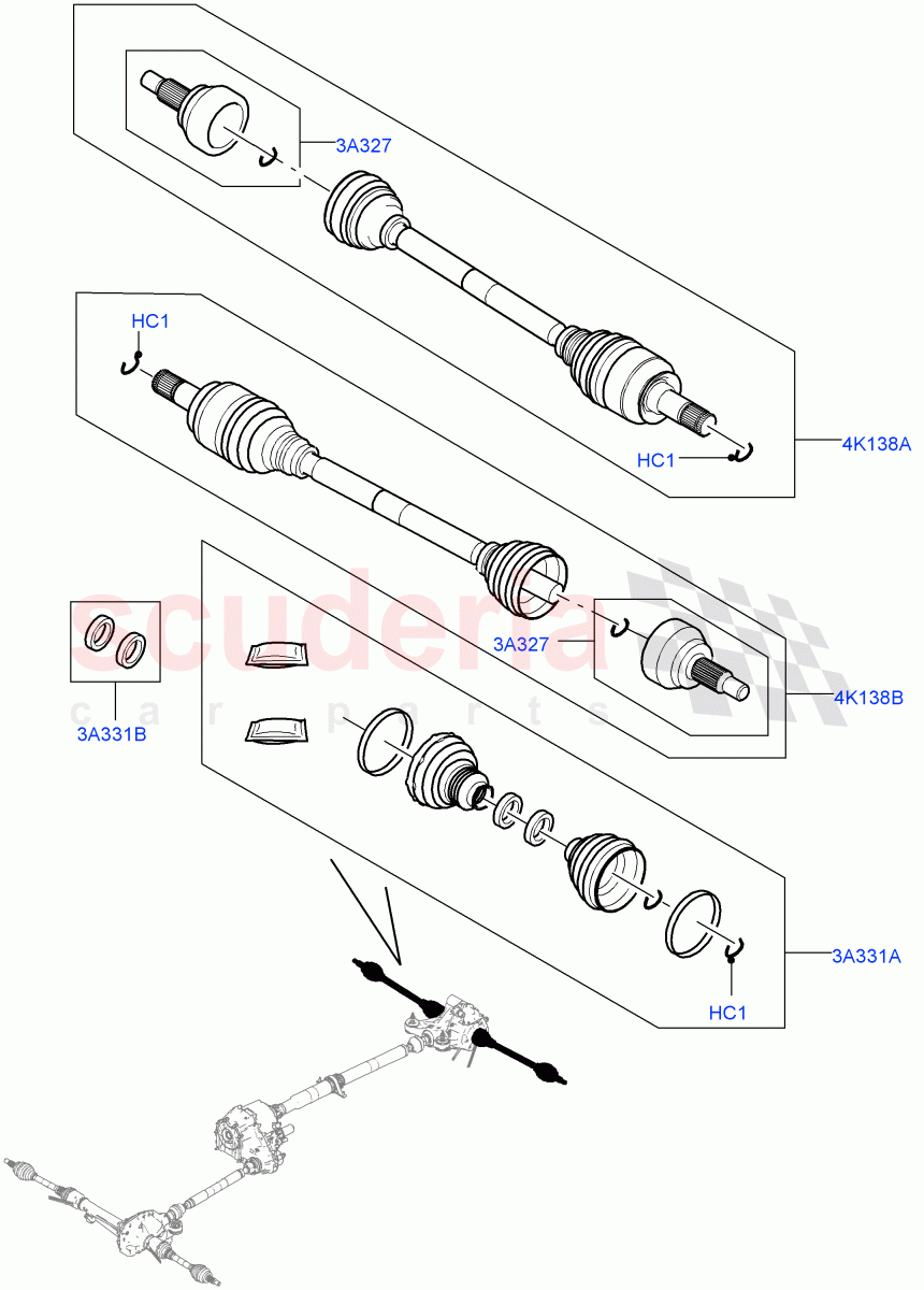 Drive Shaft - Rear Axle Drive(Driveshaft) of Land Rover Land Rover Range Rover (2012-2021) [5.0 OHC SGDI SC V8 Petrol]