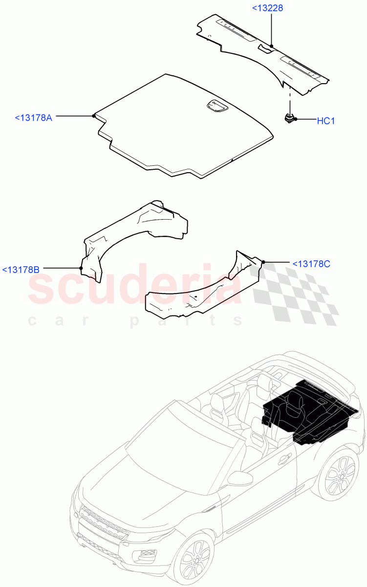 Load Compartment Trim(2 Door Convertible,Halewood (UK)) of Land Rover Land Rover Range Rover Evoque (2012-2018) [2.2 Single Turbo Diesel]