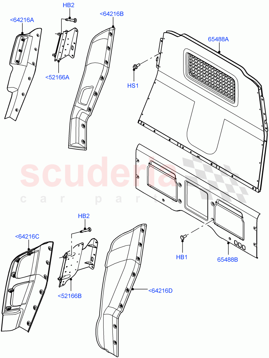 Load Compartment Trim (Cargo Retention, Commercial) (Version - Commercial) ((V) FROMM2000001) of Land Rover Land Rover Defender (2020+) [2.0 Turbo Diesel]