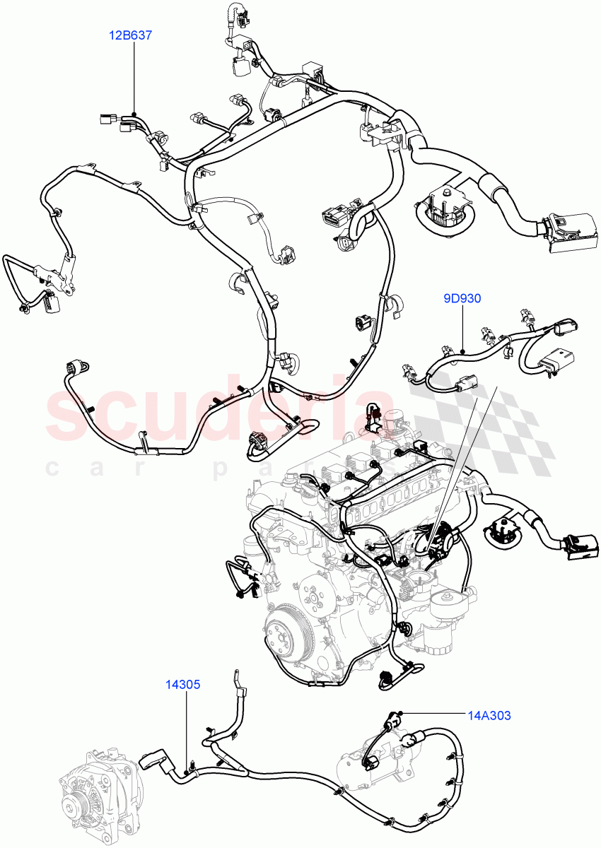 Electrical Wiring - Engine And Dash(2.0L 16V TIVCT T/C 240PS Petrol)((V)FROMFA000001) of Land Rover Land Rover Range Rover (2012-2021) [5.0 OHC SGDI NA V8 Petrol]