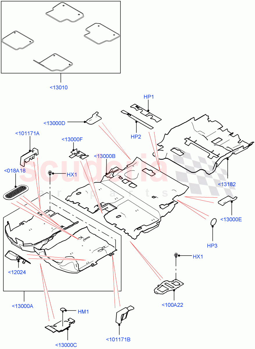 Floor Trim (Changsu (China)) ((V) FROMFG000001) of Land Rover Land Rover Discovery Sport (2015+) [2.0 Turbo Diesel AJ21D4]