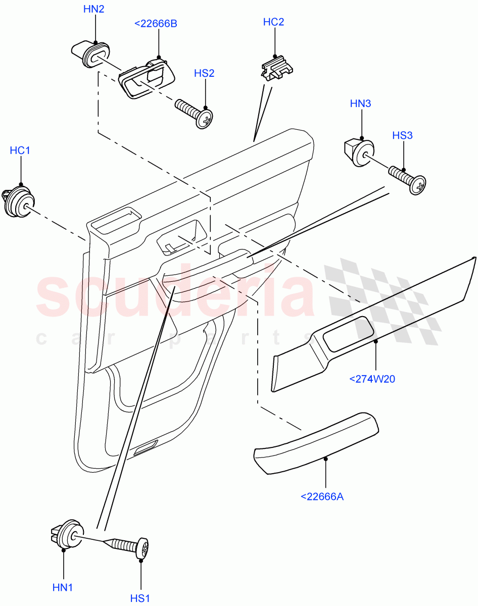 Rear Door Trim Installation((V)TO9A999999) of Land Rover Land Rover Range Rover Sport (2005-2009) [2.7 Diesel V6]