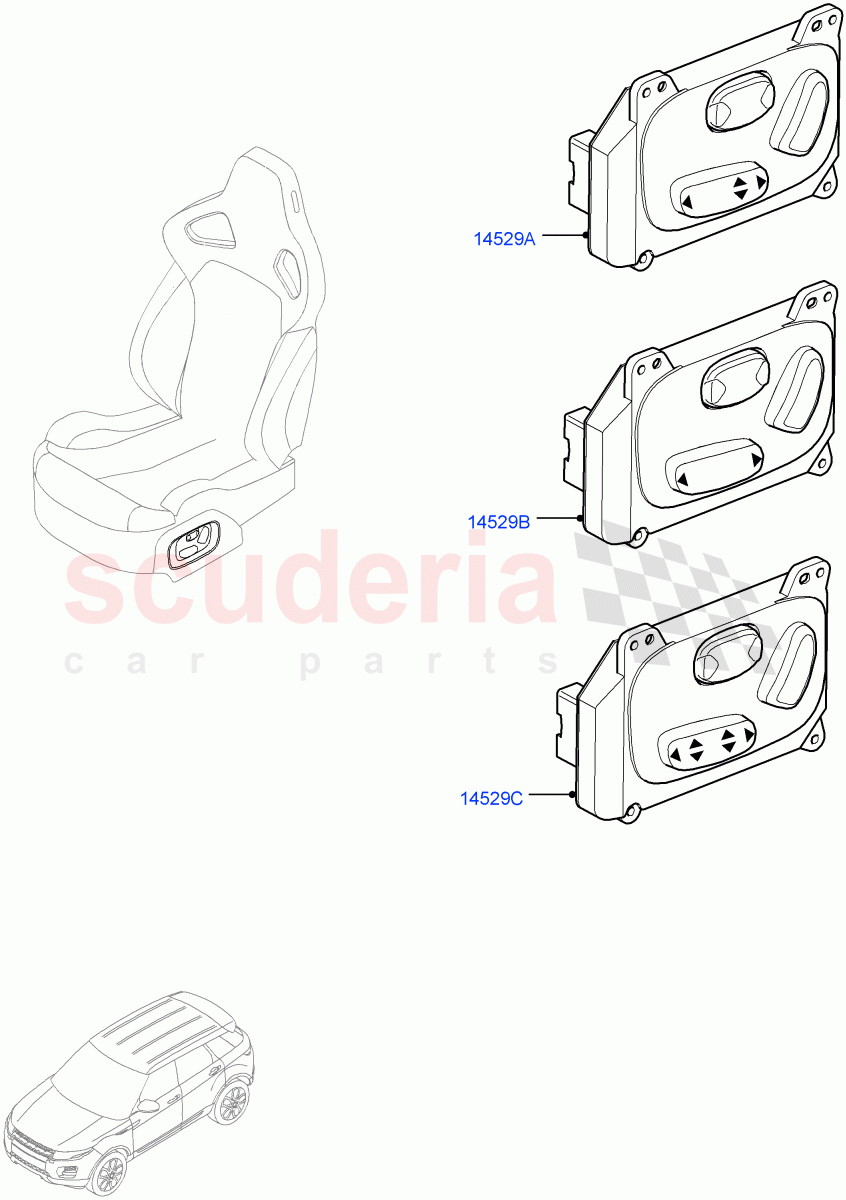 Switches(Seats)(Changsu (China))((V)FROMEG000001,(V)TOGG134737) of Land Rover Land Rover Range Rover Evoque (2012-2018) [2.2 Single Turbo Diesel]