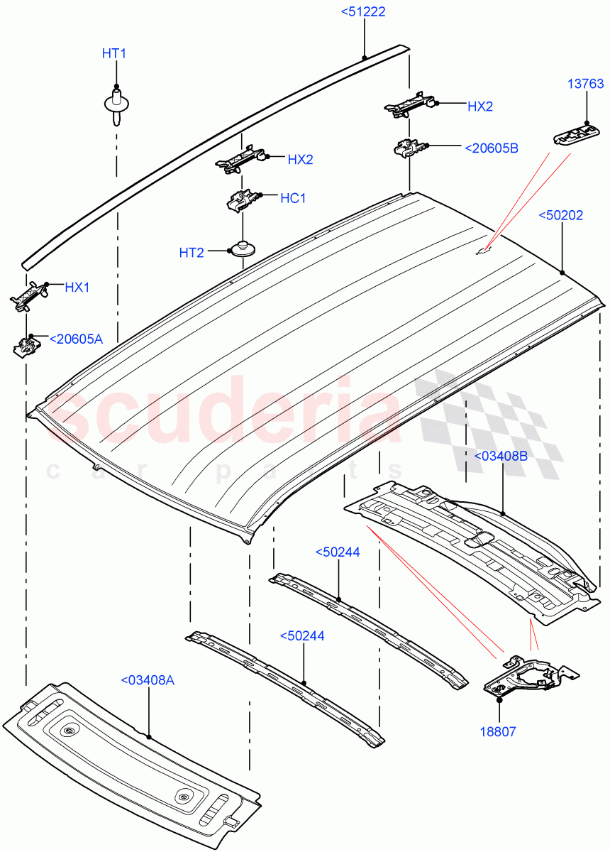 Roof - Sheet Metal (Less Panorama Roof, Halewood (UK)) of Land Rover Land Rover Discovery Sport (2015+) [2.0 Turbo Petrol GTDI]
