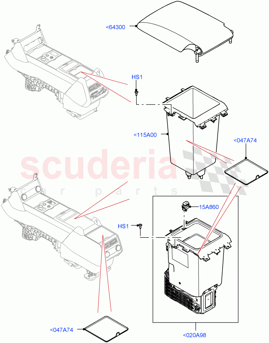 Console - Floor of Land Rover Land Rover Range Rover (2022+) [3.0 I6 Turbo Petrol AJ20P6]