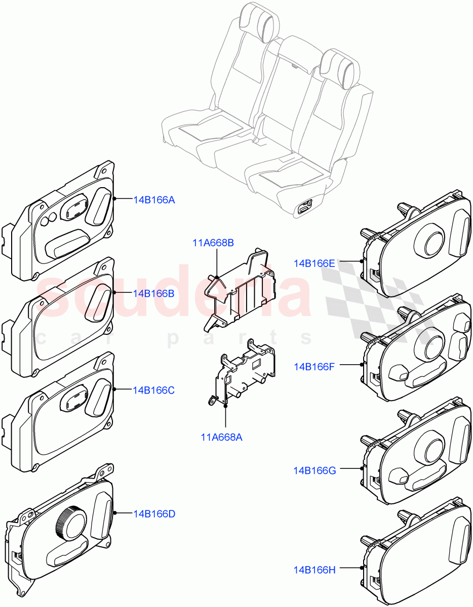 Switches(Rear Seat)((V)TOHA999999) of Land Rover Land Rover Range Rover (2012-2021) [3.0 DOHC GDI SC V6 Petrol]