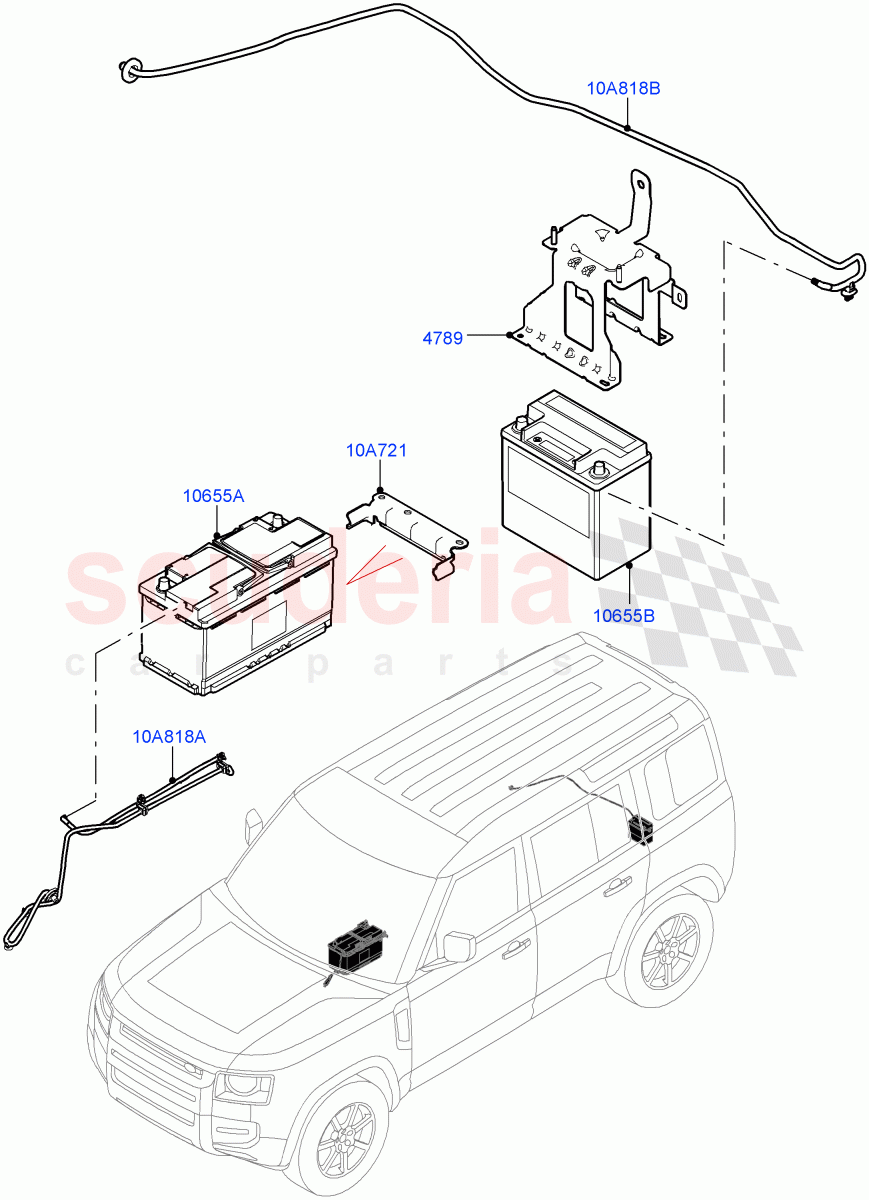 Battery And Mountings of Land Rover Land Rover Defender (2020+) [3.0 I6 Turbo Diesel AJ20D6]