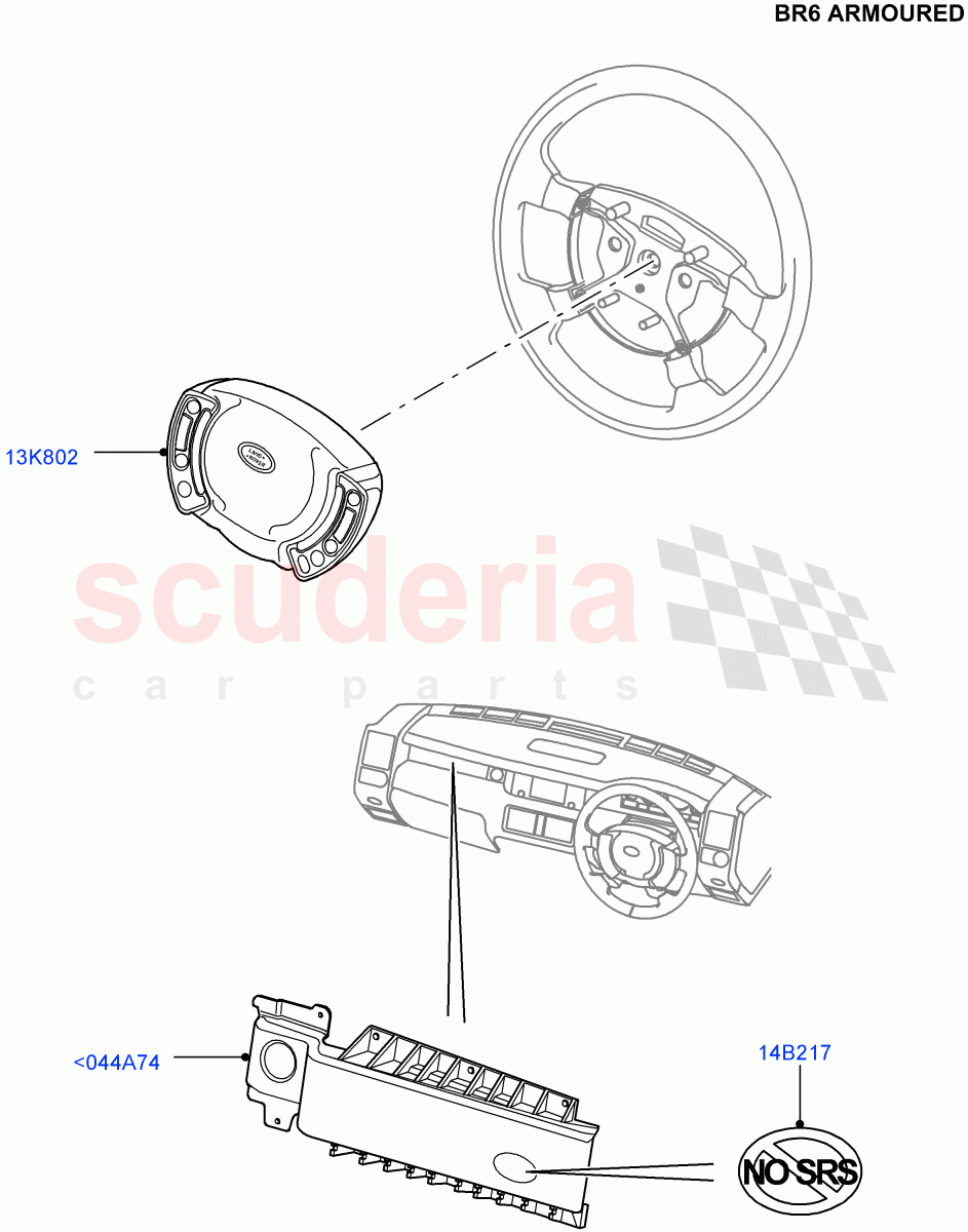 Airbag System(With B6 Level Armouring)((V)FROMAA000001) of Land Rover Land Rover Range Rover (2010-2012) [5.0 OHC SGDI SC V8 Petrol]