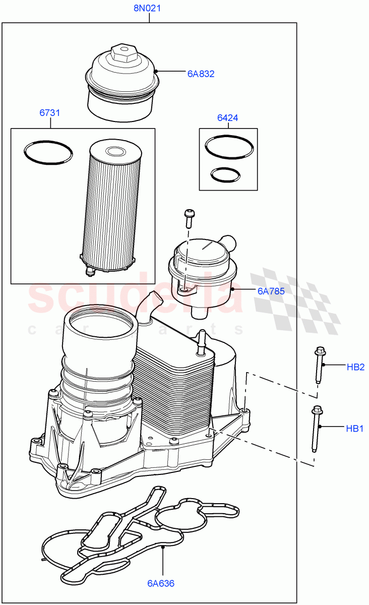 Oil Cooler And Filter(3.6L V8 32V DOHC EFi Diesel Lion)((V)FROMAA000001) of Land Rover Land Rover Range Rover (2010-2012) [3.6 V8 32V DOHC EFI Diesel]