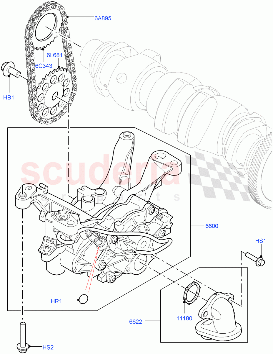 Oil Pump (1.5L AJ20P3 Petrol High PHEV, Changsu (China)) of Land Rover Land Rover Range Rover Evoque (2019+) [1.5 I3 Turbo Petrol AJ20P3]