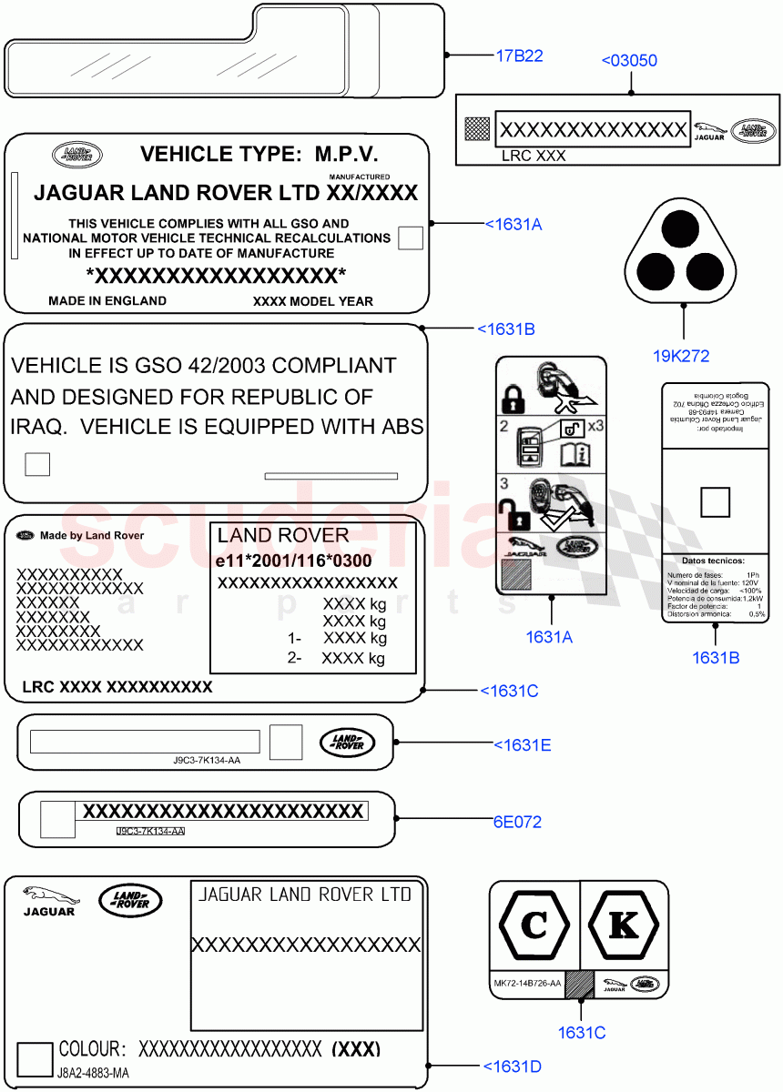 Labels(Information)(Halewood (UK)) of Land Rover Land Rover Range Rover Evoque (2019+) [2.0 Turbo Diesel]