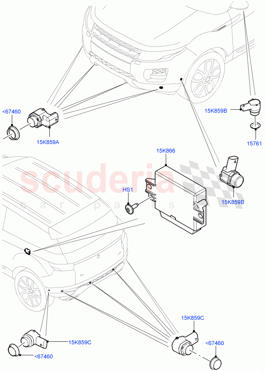 Parking Distance Control(Itatiaia (Brazil))((V)FROMGT000001) of Land Rover Land Rover Range Rover Evoque (2012-2018) [2.0 Turbo Diesel]