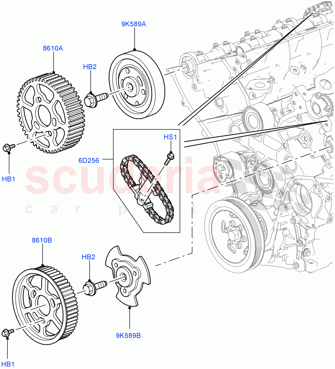 Timing Gear (Solihull Plant Build, Upper) (3.0 V6 Diesel) ((V) FROMAA000001) of Land Rover Land Rover Range Rover Sport (2014+) [3.0 Diesel 24V DOHC TC]