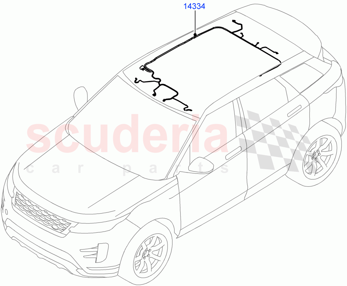 Electrical Wiring - Body And Rear(Roof)(Halewood (UK)) of Land Rover Land Rover Range Rover Evoque (2019+) [2.0 Turbo Petrol AJ200P]