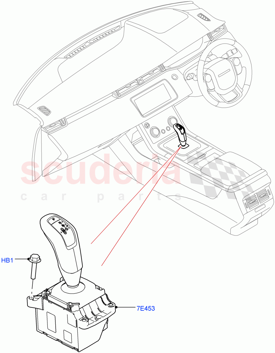 Gear Change-Automatic Transmission (Floor Console) (9 Speed Auto Trans 9HP50, Halewood (UK)) of Land Rover Land Rover Range Rover Evoque (2019+) [2.0 Turbo Diesel]
