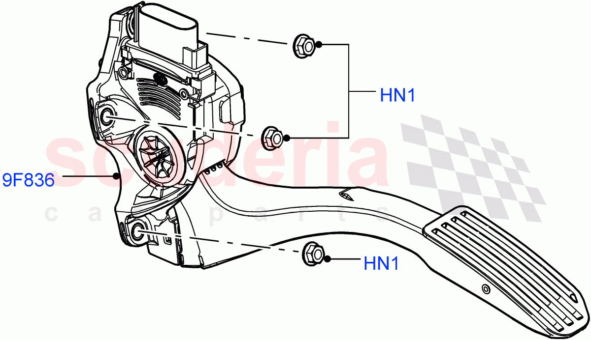 Accelerator/Injection Pump Controls (2.0L 16V TIVCT T/C 240PS Petrol, Changsu (China)) ((V) FROMEG000001) of Land Rover Land Rover Range Rover Evoque (2012-2018) [2.0 Turbo Petrol GTDI]