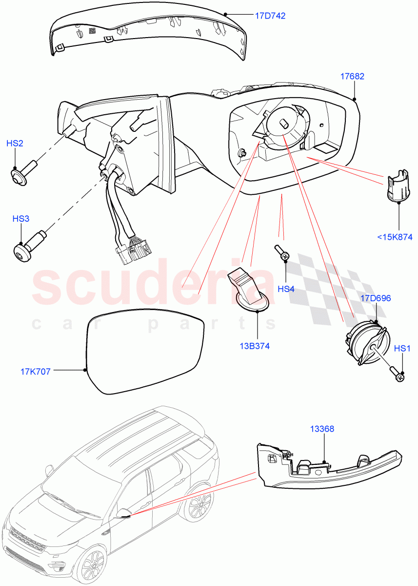 Exterior Rear View Mirror(Changsu (China))((V)FROMFG000001) of Land Rover Land Rover Discovery Sport (2015+) [2.0 Turbo Diesel]