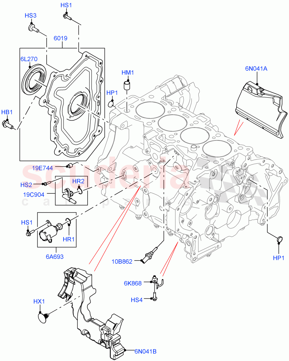 Cylinder Block And Plugs (2.0L AJ20D4 Diesel Mid PTA, Itatiaia (Brazil)) ((V) FROMLT000001) of Land Rover Land Rover Discovery Sport (2015+) [2.0 Turbo Diesel]