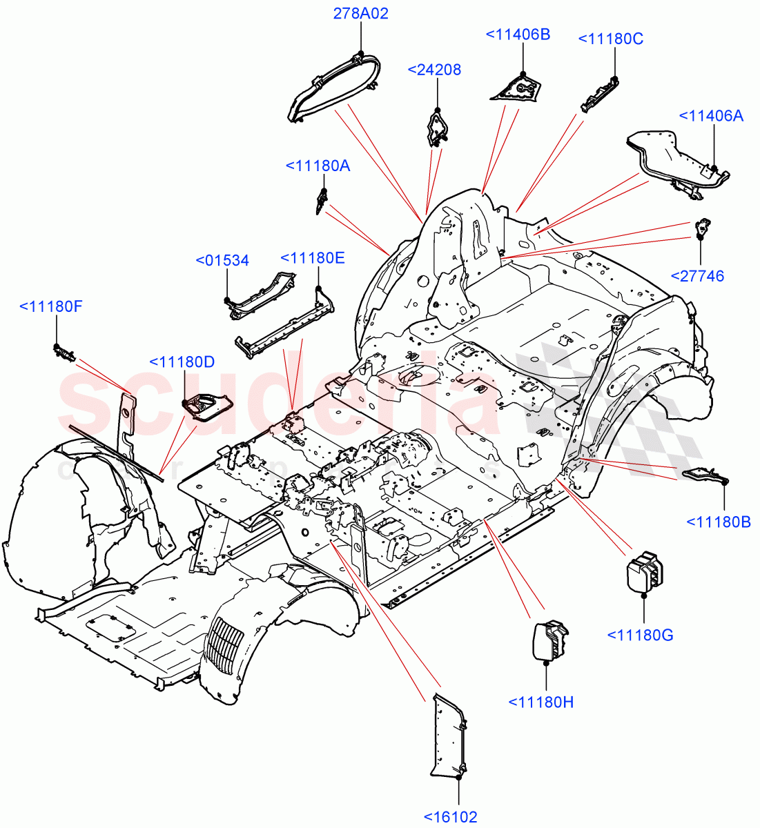 Insulators - Body(Changsu (China)) of Land Rover Land Rover Range Rover Evoque (2019+) [2.0 Turbo Petrol AJ200P]