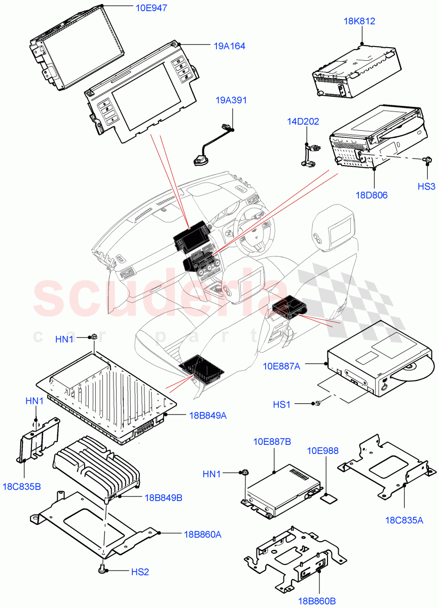 Audio Equipment - Original Fit (Halewood (UK)) ((V) TOKH999999) of Land Rover Land Rover Discovery Sport (2015+) [2.0 Turbo Diesel AJ21D4]