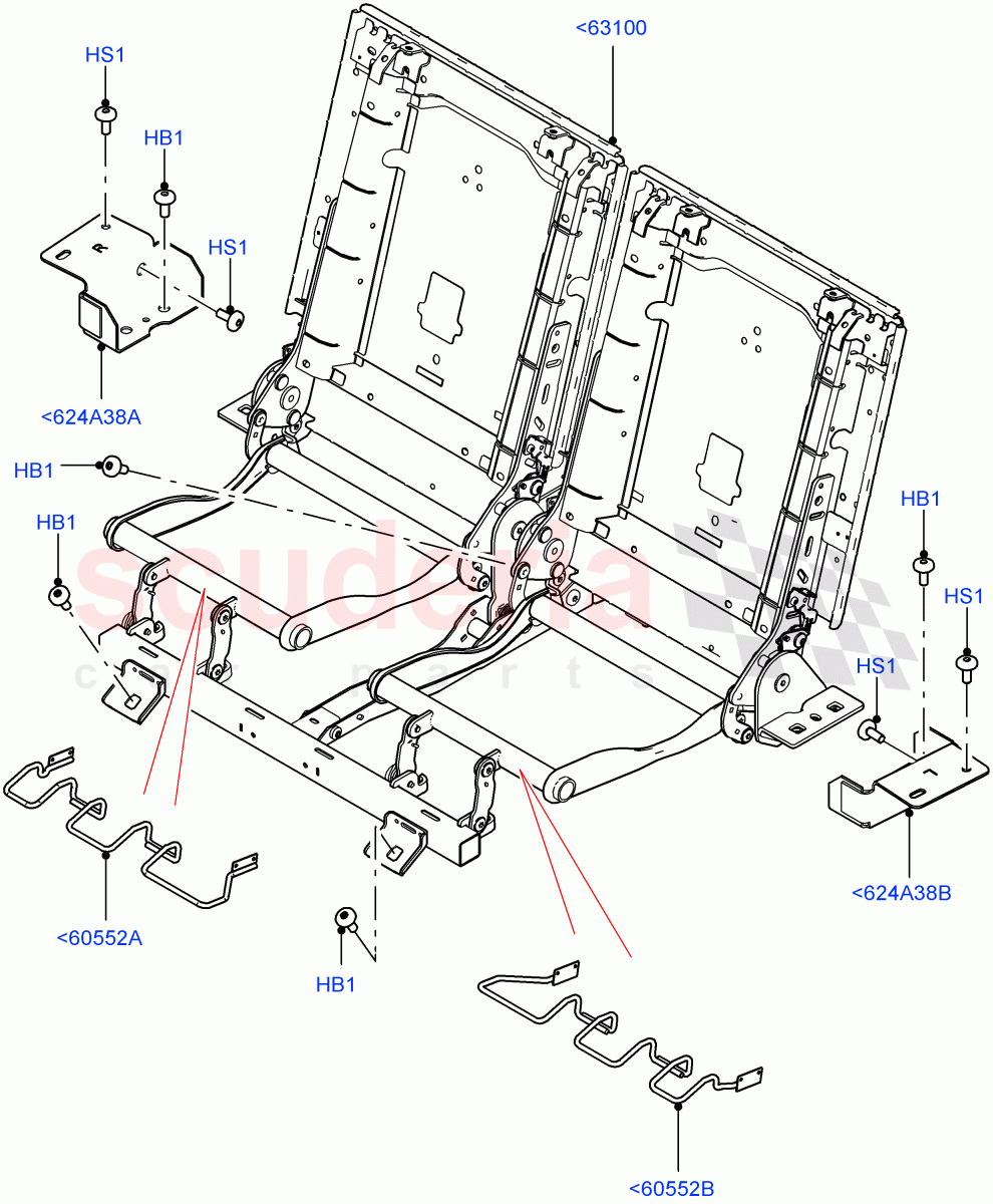 Rear Seat Base(Itatiaia (Brazil),Third Row Dual Individual Seat)((V)FROMGT000001) of Land Rover Land Rover Discovery Sport (2015+) [1.5 I3 Turbo Petrol AJ20P3]