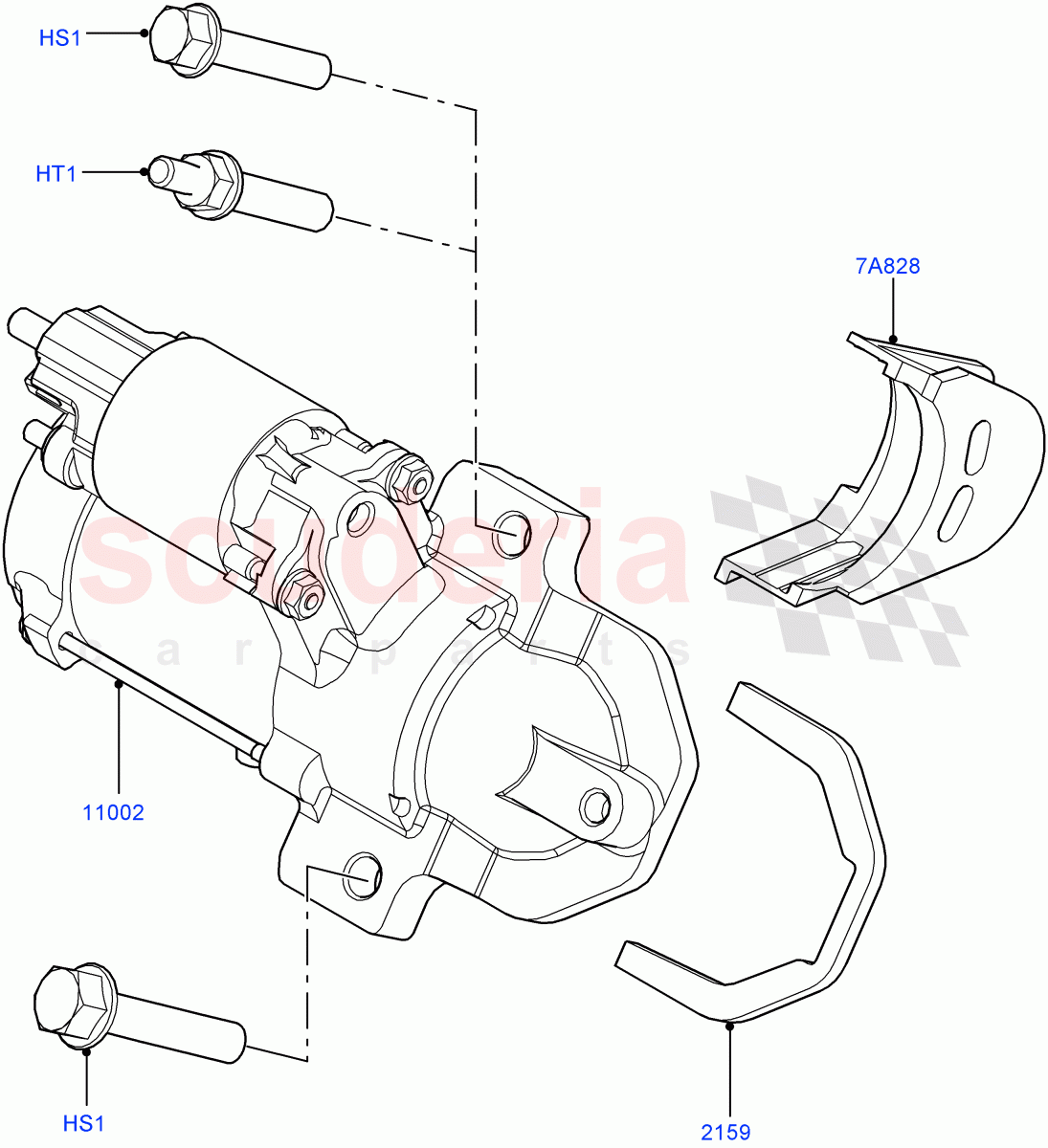 Starter Motor (2.0L 16V TIVCT T/C 240PS Petrol, Changsu (China)) ((V) FROMEG000001) of Land Rover Land Rover Range Rover Evoque (2012-2018) [2.0 Turbo Petrol GTDI]