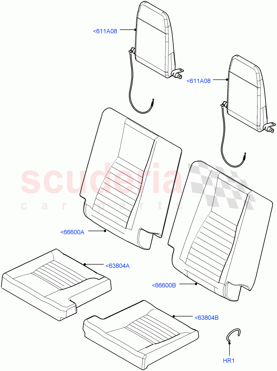 Rear Seat Covers(Row 3)(Windsor Leather,Halewood (UK),Third Row Dual Individual Seat)((V)TOKH999999) of Land Rover Land Rover Discovery Sport (2015+) [2.0 Turbo Petrol GTDI]