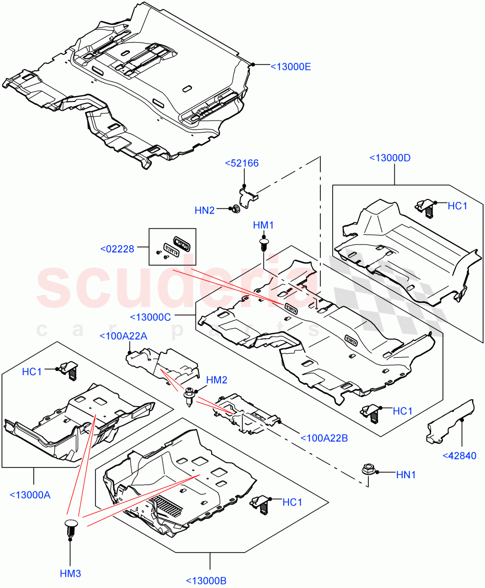 Floor Trim(Floor Carpets, Solihull Plant Build)((V)FROMHA000001) of Land Rover Land Rover Discovery 5 (2017+) [2.0 Turbo Diesel]