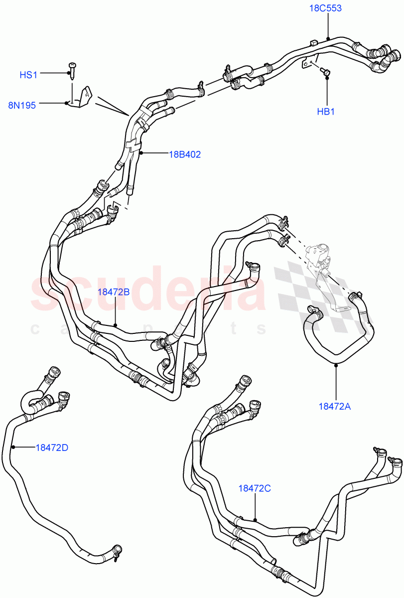 Heater Hoses (3.0L 24V DOHC V6 TC Diesel) ((V) FROMAA000001) of Land Rover Land Rover Range Rover Sport (2010-2013) [5.0 OHC SGDI SC V8 Petrol]
