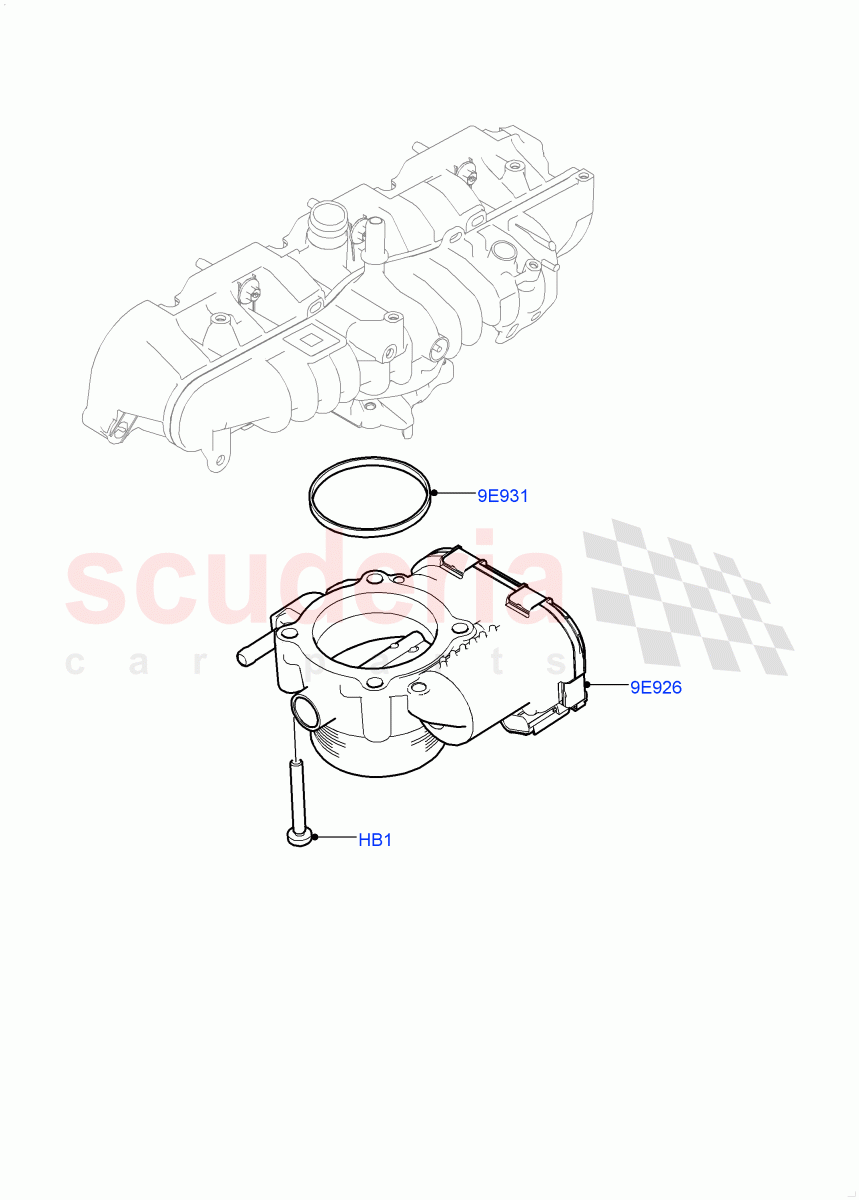 Throttle Housing(Nitra Plant Build)(2.0L I4 High DOHC AJ200 Petrol,2.0L AJ200P Hi PHEV)((V)FROMK2000001) of Land Rover Land Rover Discovery 5 (2017+) [2.0 Turbo Petrol AJ200P]