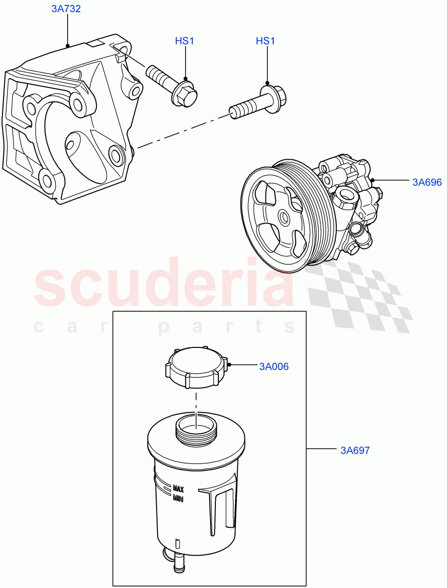 Power Steering Pump Mounting(3.0 V6 Diesel)((V)FROMAA000001) of Land Rover Land Rover Discovery 4 (2010-2016) [2.7 Diesel V6]