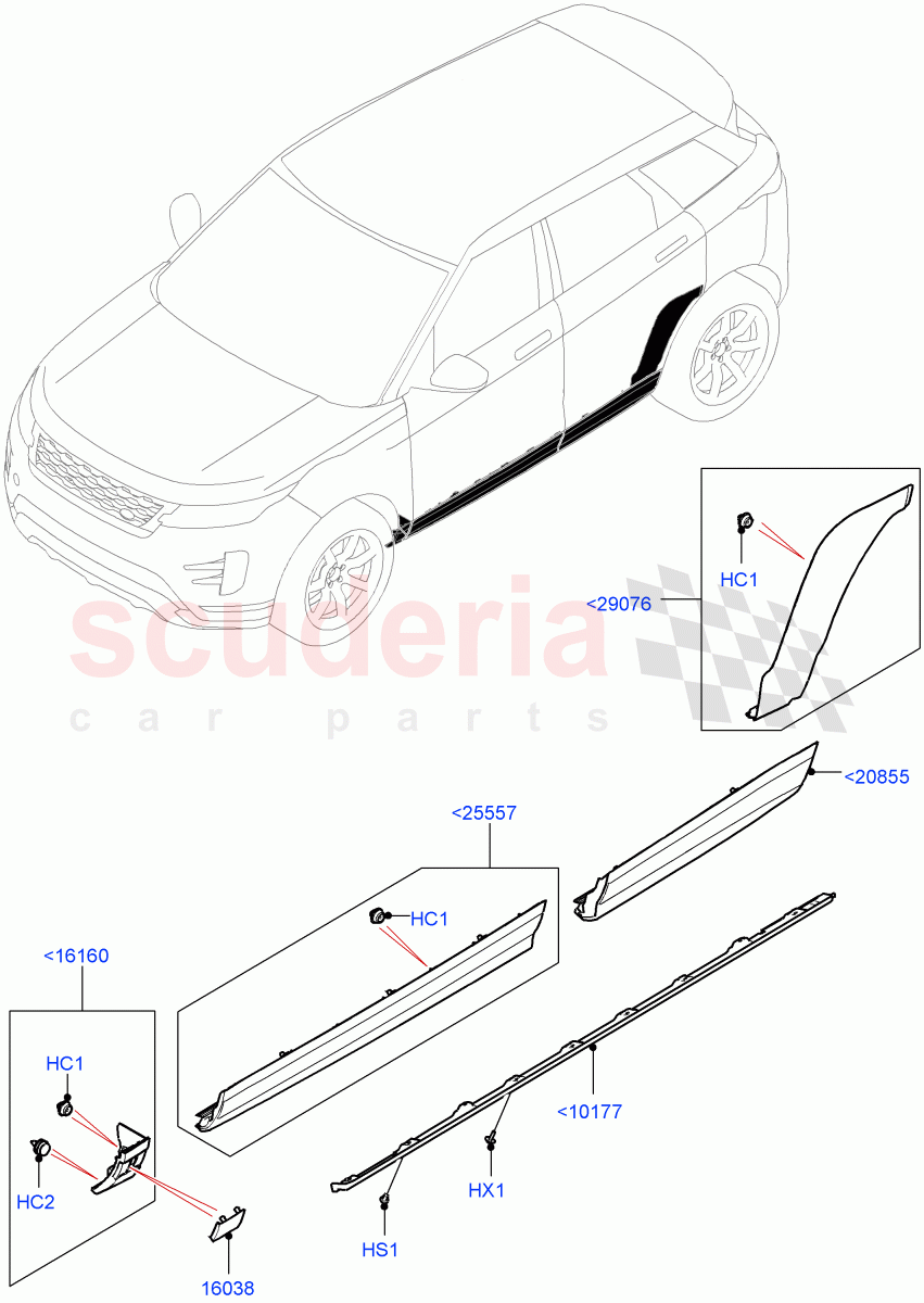 Body Mouldings (Itatiaia (Brazil)) of Land Rover Land Rover Range Rover Evoque (2019+) [2.0 Turbo Diesel]