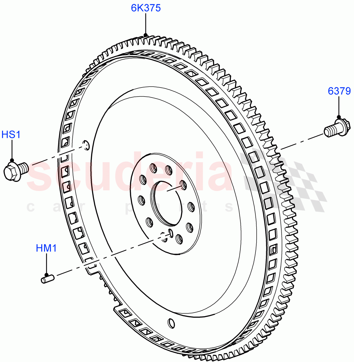 Flywheel (5.0L OHC SGDI NA V8 Petrol - AJ133) ((V) FROMAA000001) of Land Rover Land Rover Range Rover Sport (2010-2013) [5.0 OHC SGDI NA V8 Petrol]