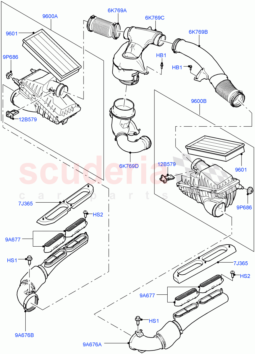 Air Cleaner(3.0L AJ20D6 Diesel High)((V)FROMLA000001) of Land Rover Land Rover Range Rover Sport (2014+) [3.0 I6 Turbo Diesel AJ20D6]