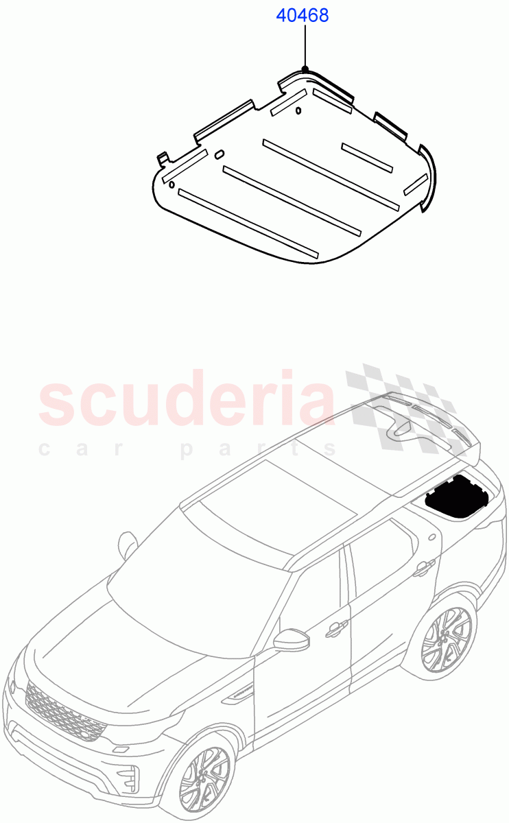 Quarter Windows(Nitra Plant Build, Commercial)(Version - Commercial,With 2 Seat Configuration,Commercial Model Spec)((V)FROMK2000001) of Land Rover Land Rover Discovery 5 (2017+) [3.0 I6 Turbo Diesel AJ20D6]