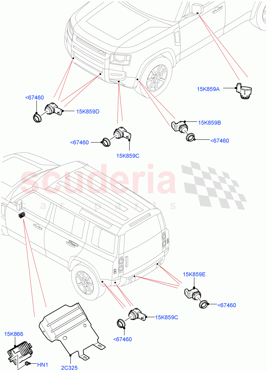 Parking Distance Control of Land Rover Land Rover Defender (2020+) [2.0 Turbo Diesel]