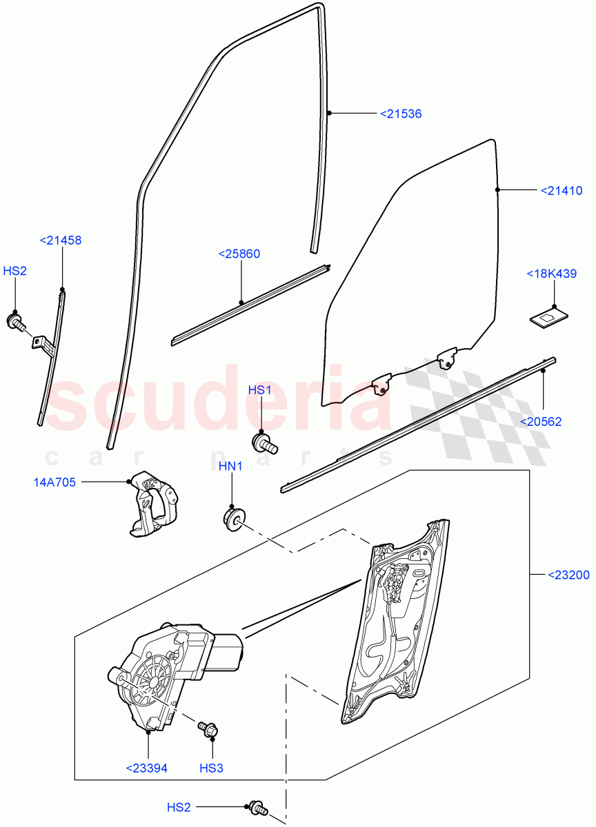 Front Door Glass & Window Controls((V)TO9A999999) of Land Rover Land Rover Range Rover Sport (2005-2009) [4.2 Petrol V8 Supercharged]