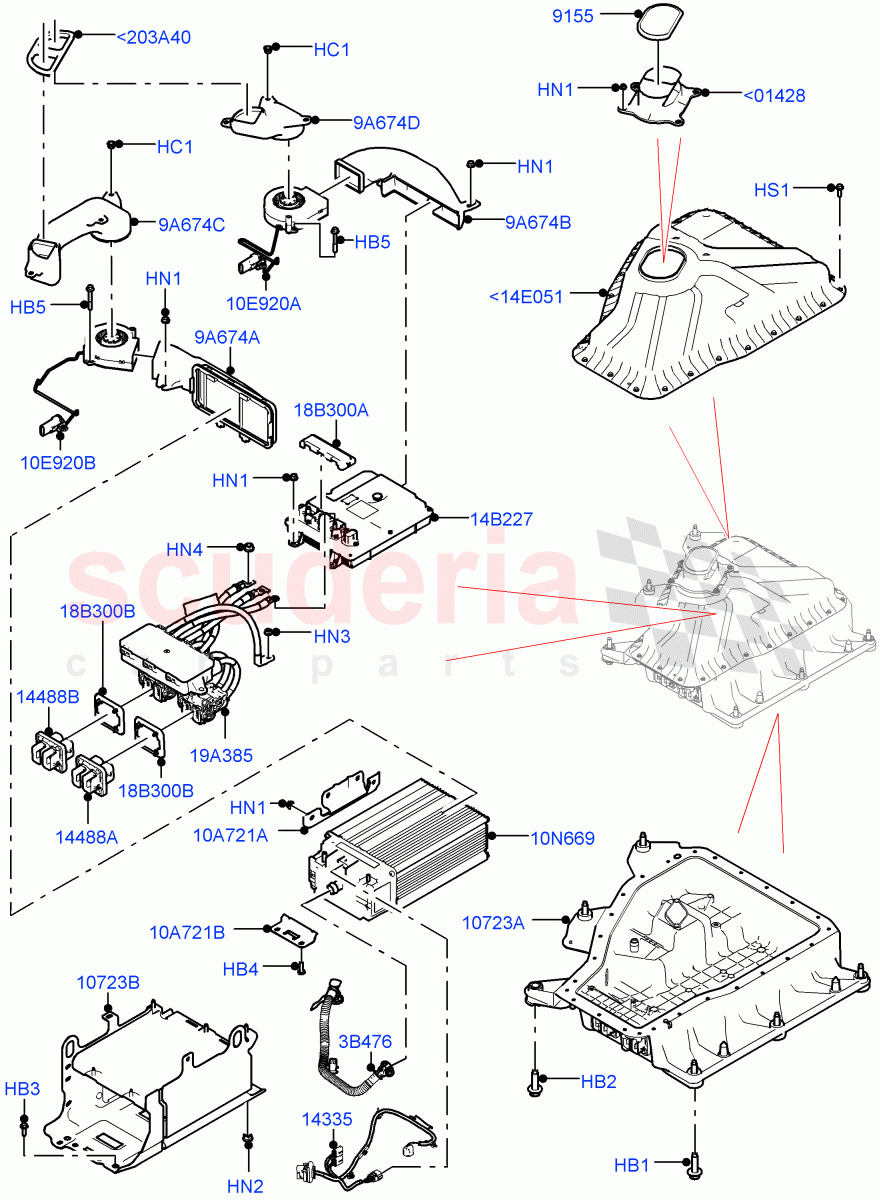 Hybrid Electrical Modules (MHEV Battery, Duct, Fan) (Electric Engine Battery-MHEV) of Land Rover Land Rover Range Rover (2022+) [4.4 V8 Turbo Petrol NC10]