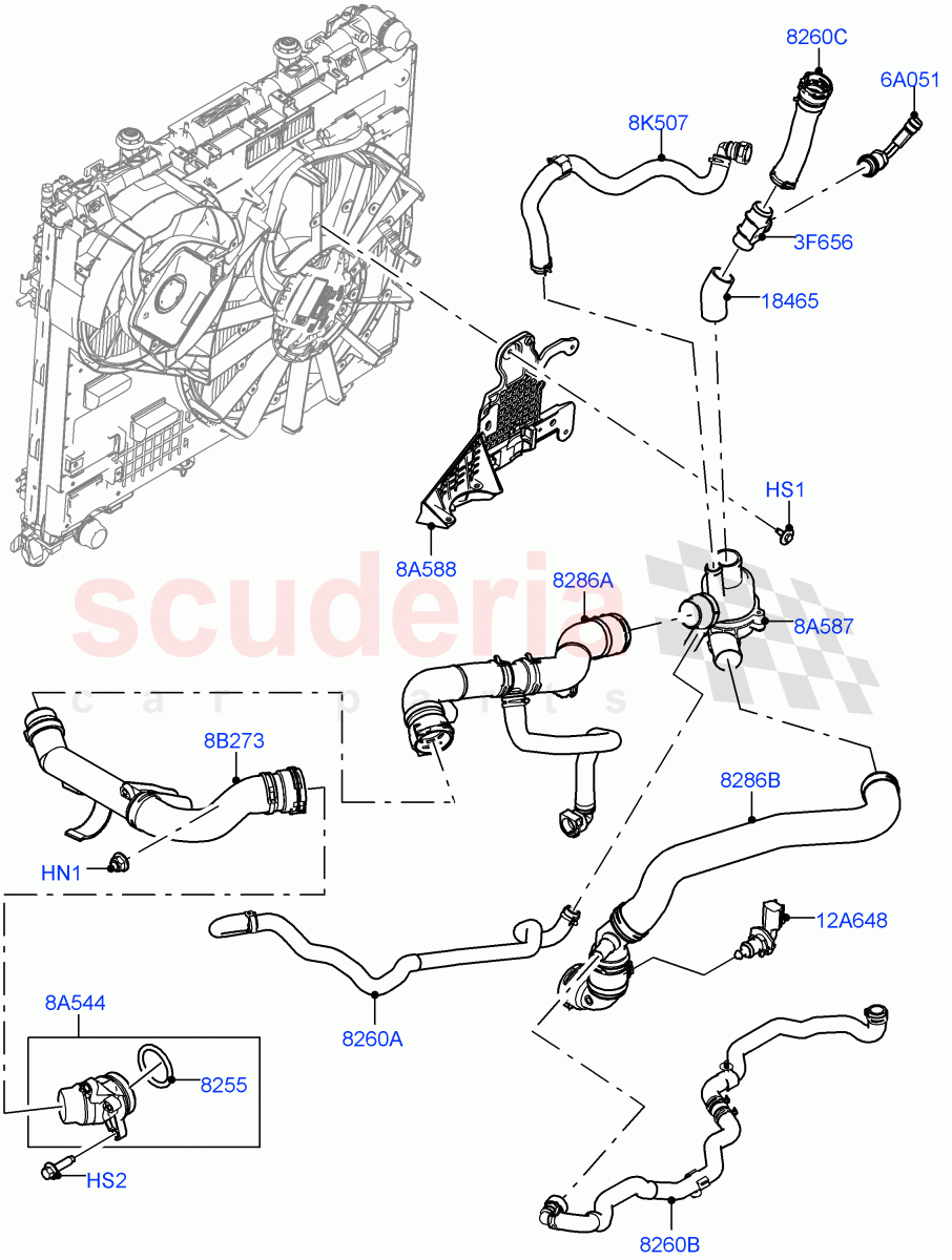 Thermostat/Housing & Related Parts(Solihull Plant Build)(3.0 V6 D Gen2 Mono Turbo,Immersion Heater - 700W / 110V,Active Tranmission Warming)((V)FROMKA000001) of Land Rover Land Rover Range Rover (2012-2021) [3.0 Diesel 24V DOHC TC]