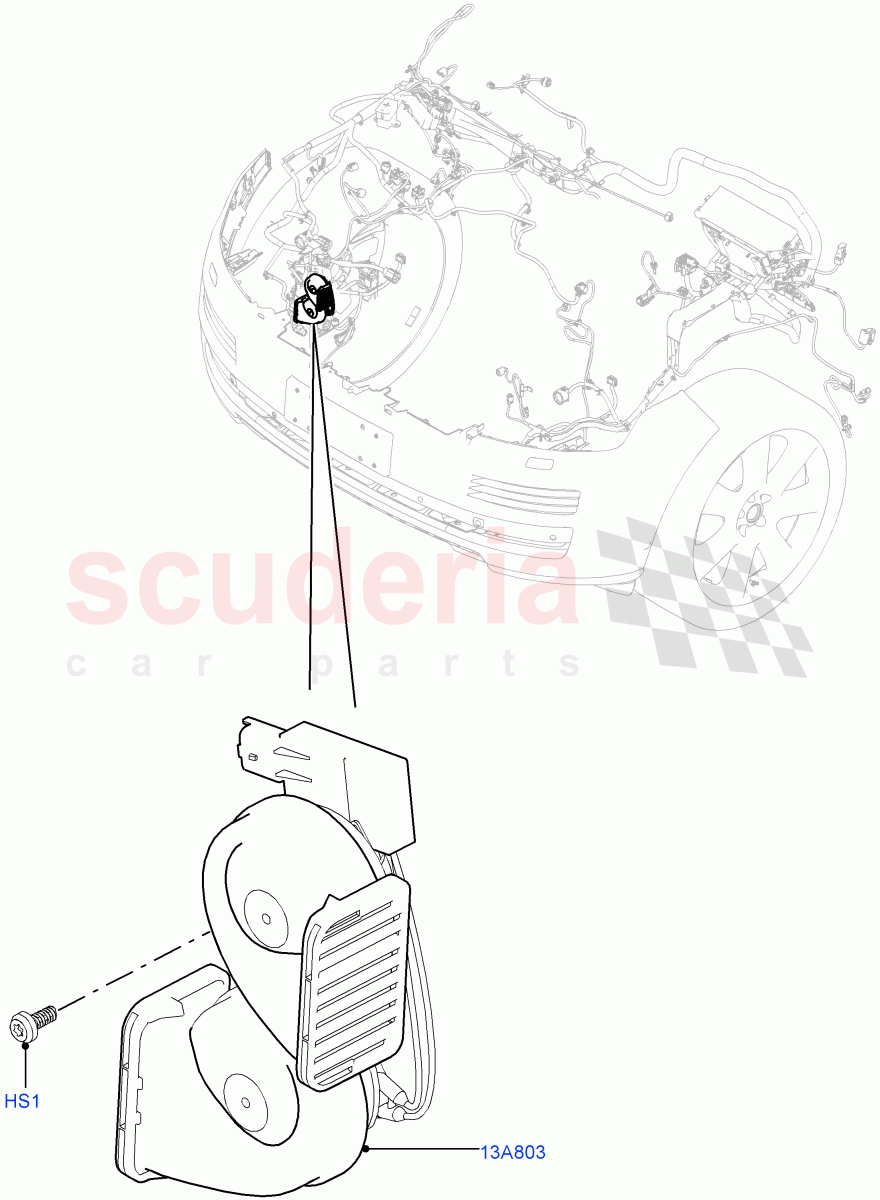 Battery Cables And Horn(Horn) of Land Rover Land Rover Range Rover (2012-2021) [5.0 OHC SGDI SC V8 Petrol]